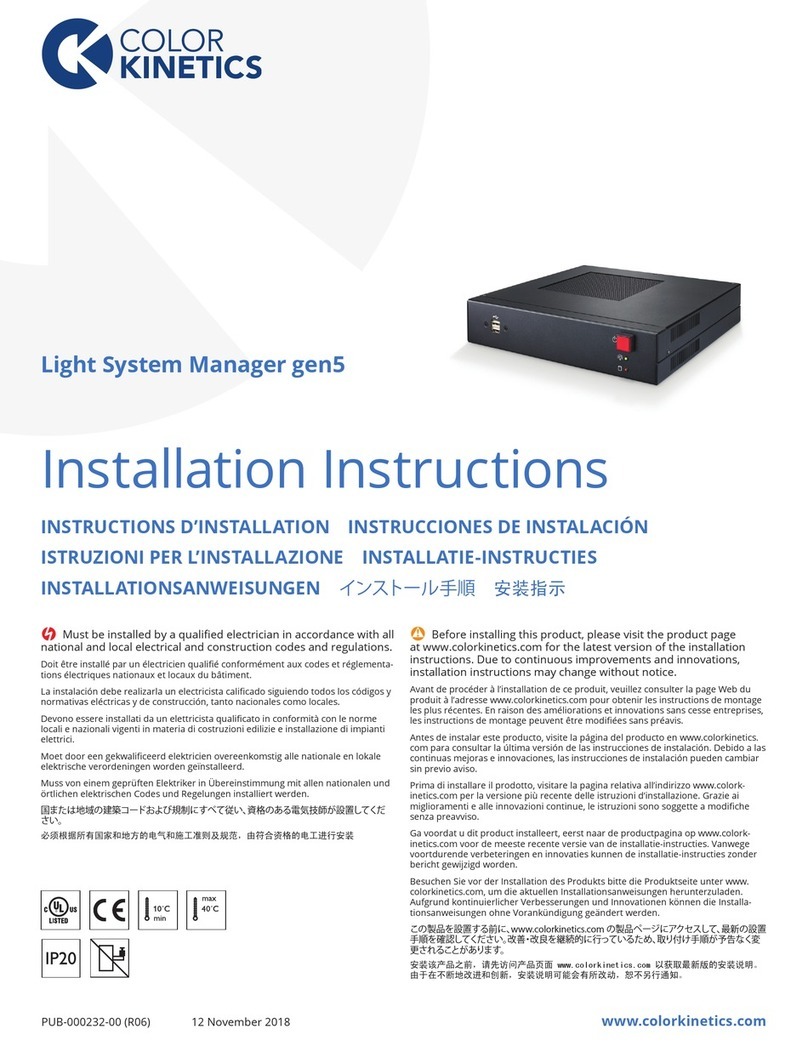 COLORKINETICS Light System Manager gen5 installation instructions