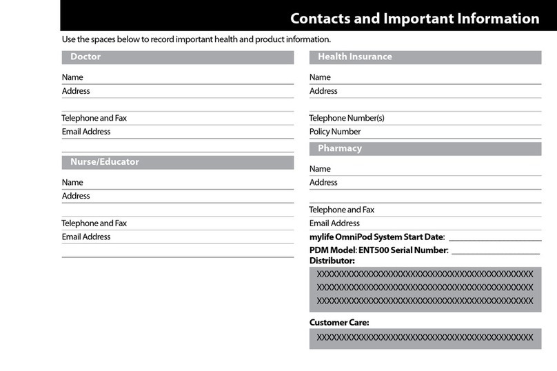 Insulet mylife OmniPod User manual