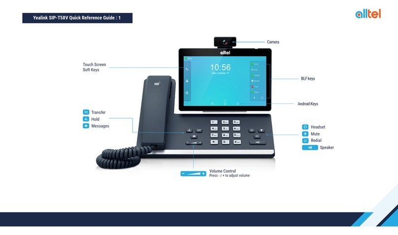 Yealink SIP-T58V Quick reference guide