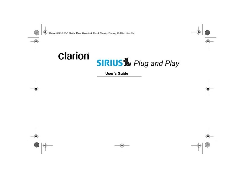 Clarion SIRIUS Plug and Play User manual