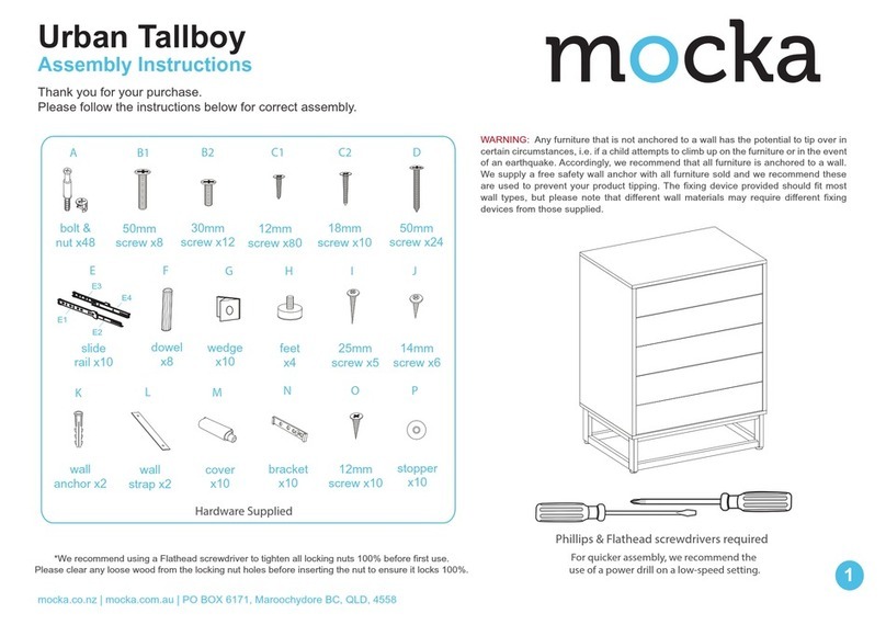 Mocka Urban Tallboy User manual Mocka Urban Tallboy User manual