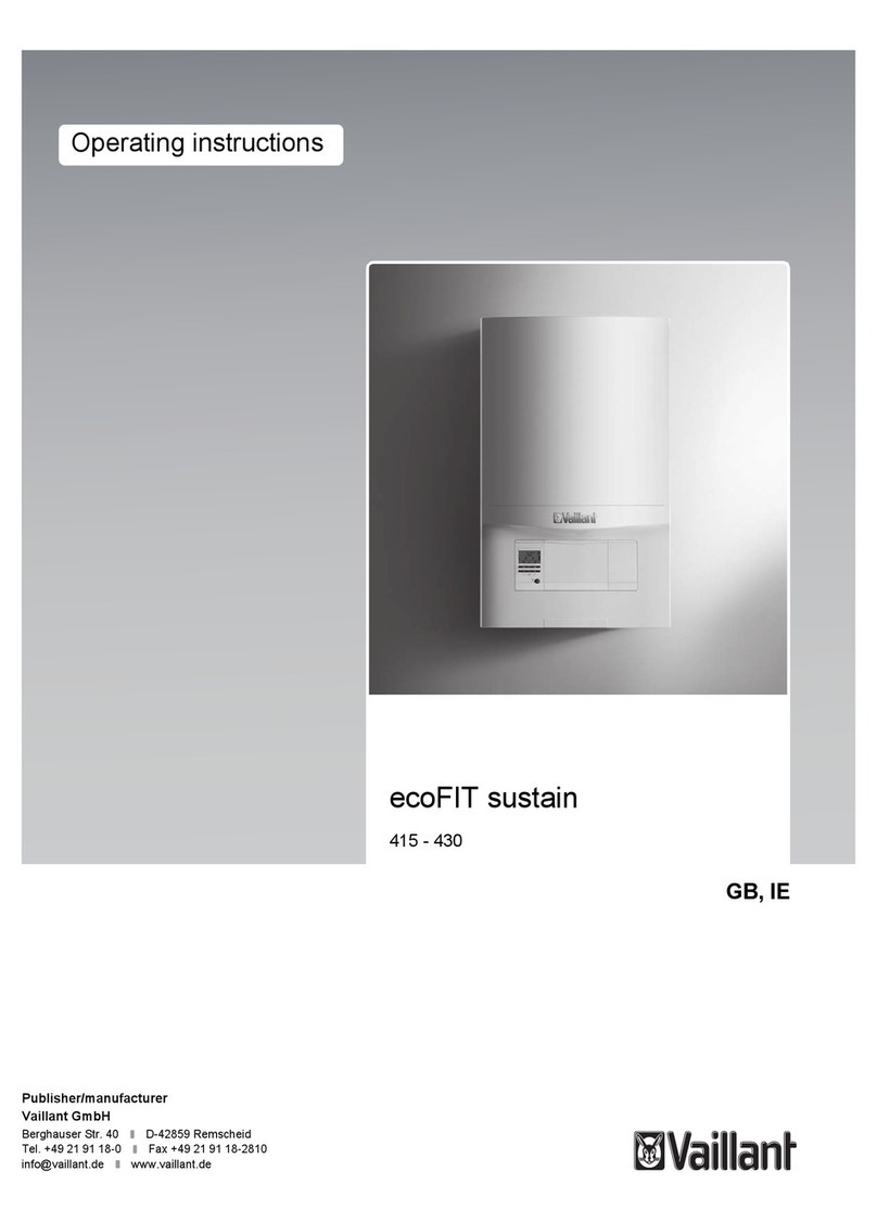 Vaillant VU 306/6-3 OV (HGB) ecoFIT sustain 430 operating instructions Vaillant VU 306/6-3 OV (HGB) ecoFIT sustain 430 operating instructions