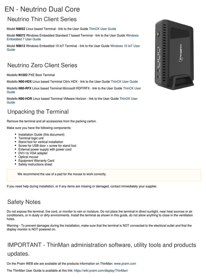 Praim Neutrino Thin Client Series quick guide
