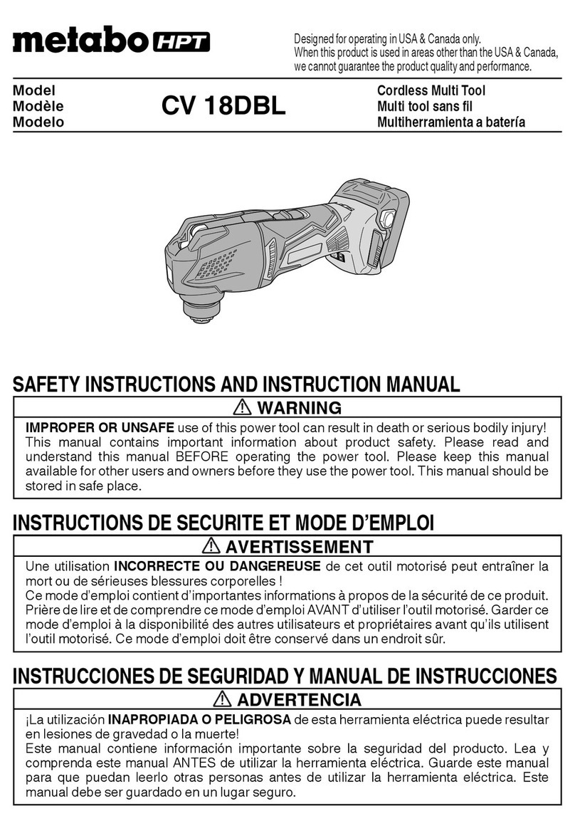 Metabo HPT CV 18DBL Troubleshooting guide