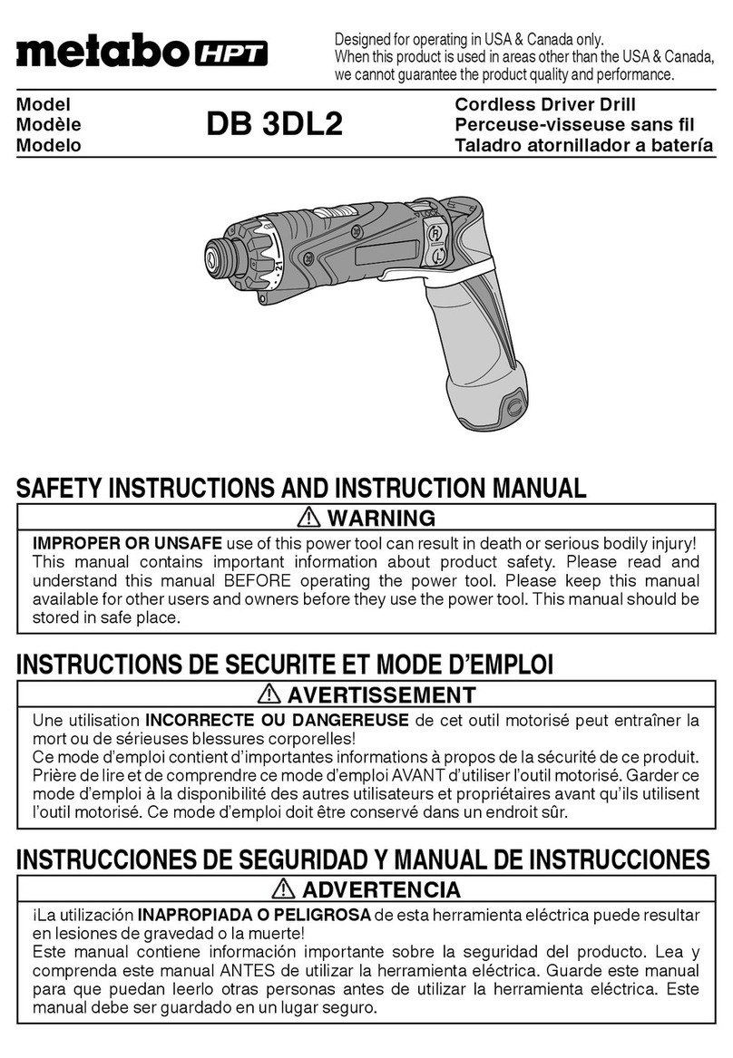 Metabo HPT DB 3DL2 Safety instructions and instruction manual