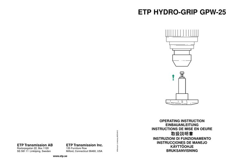 ETP Transmission HYDRO-GRIP GPW-25 Operating	 instruction
