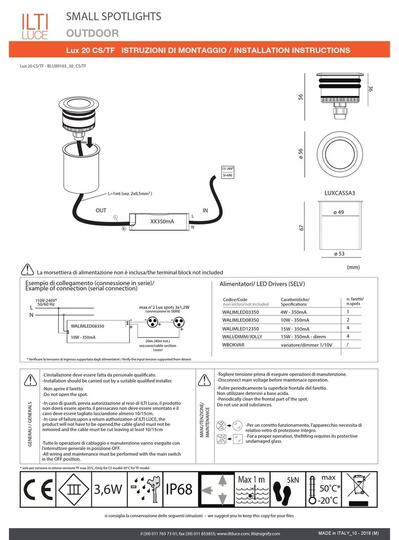 Ilti Luce Lux 20 CS installation instructions