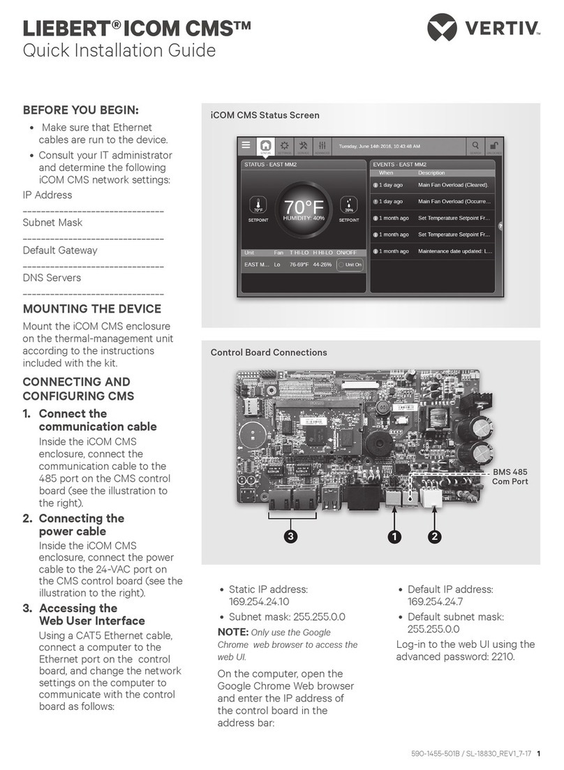 Vertiv LIEBERT ICOM CMS Quick installation guide