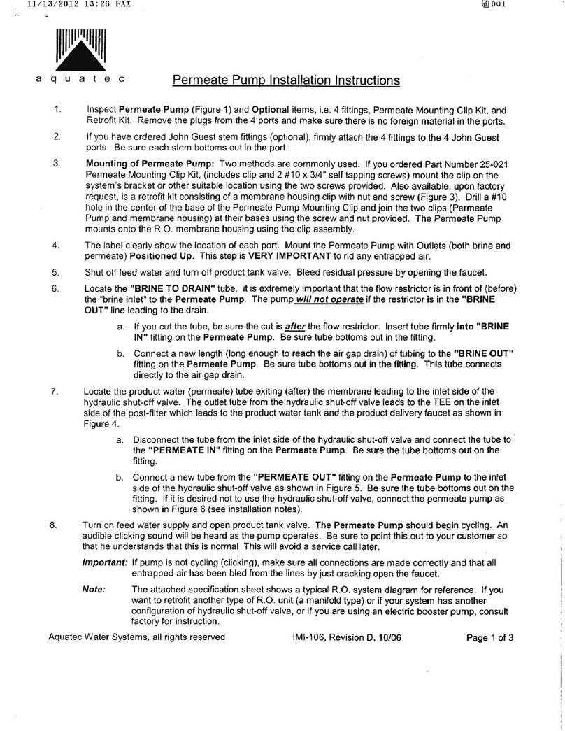 Aquatec ERP 500 installation instructions