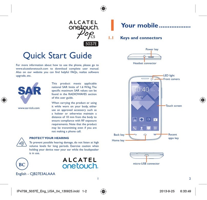 Alcatel ONETOUCH POP C5 5037E User manual