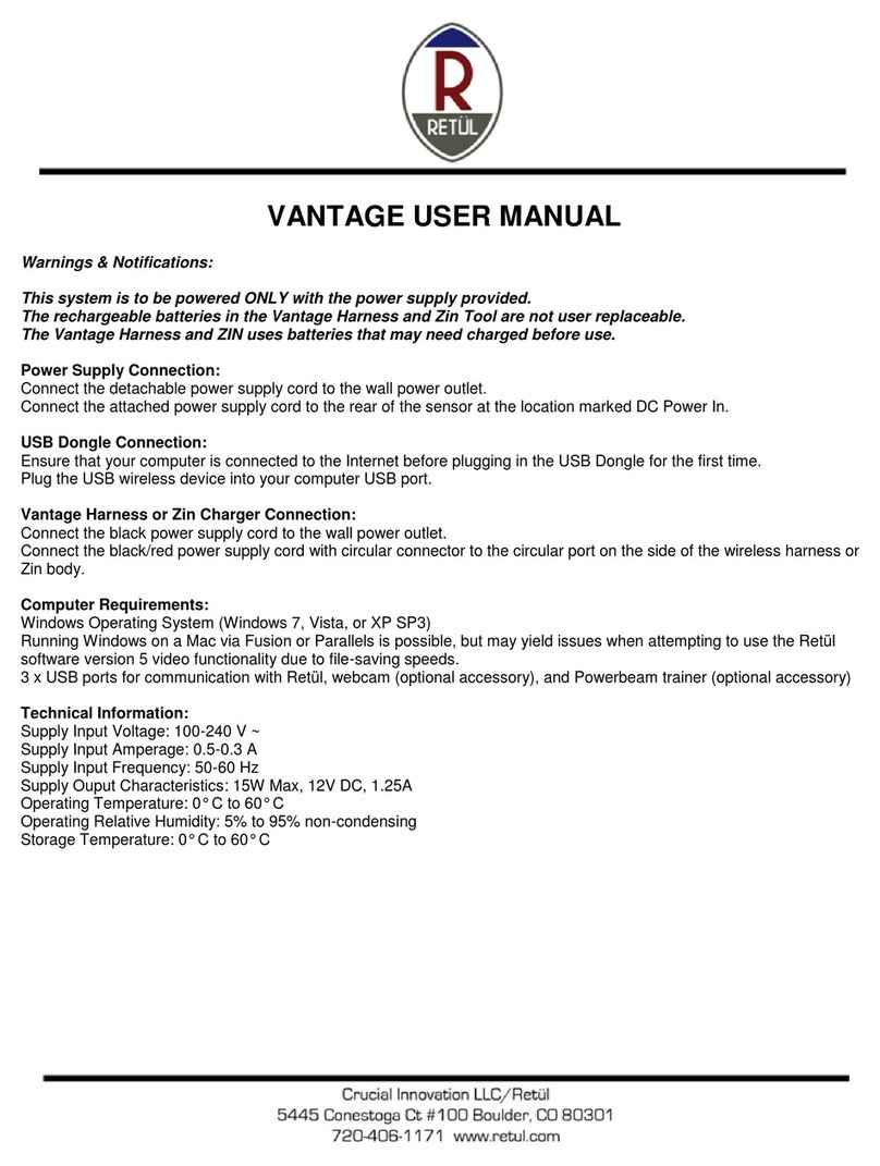 Retul Vantage user manual