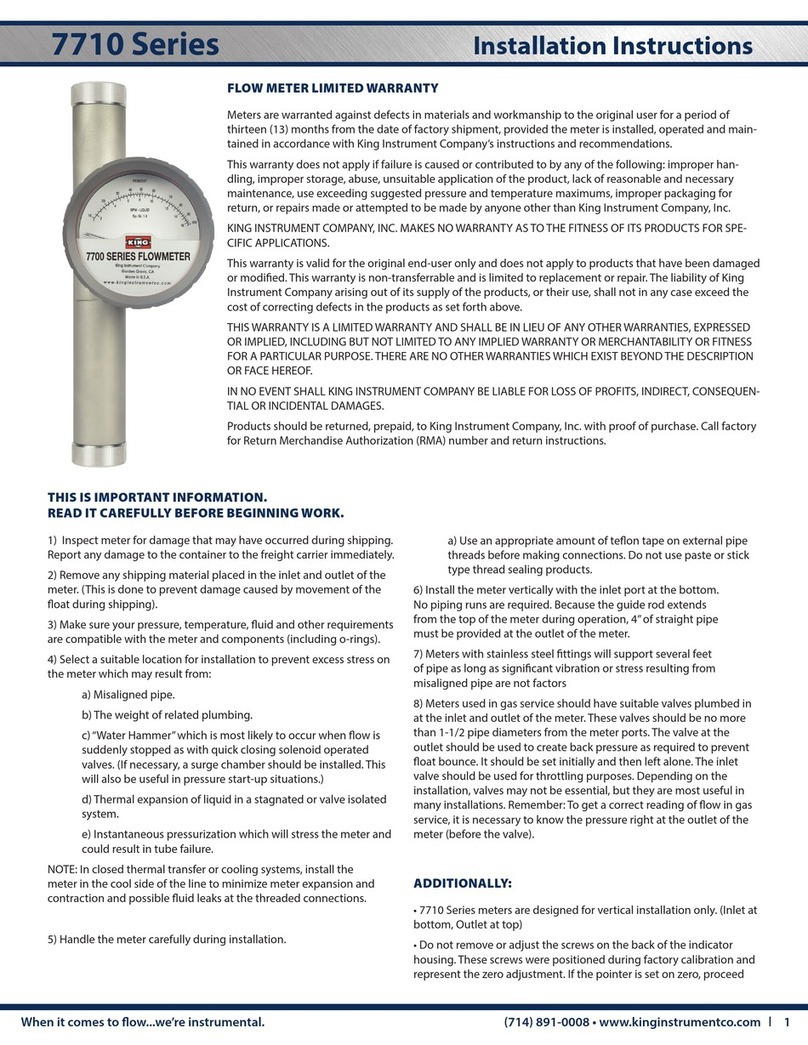King Instrument 7710 Series installation instructions