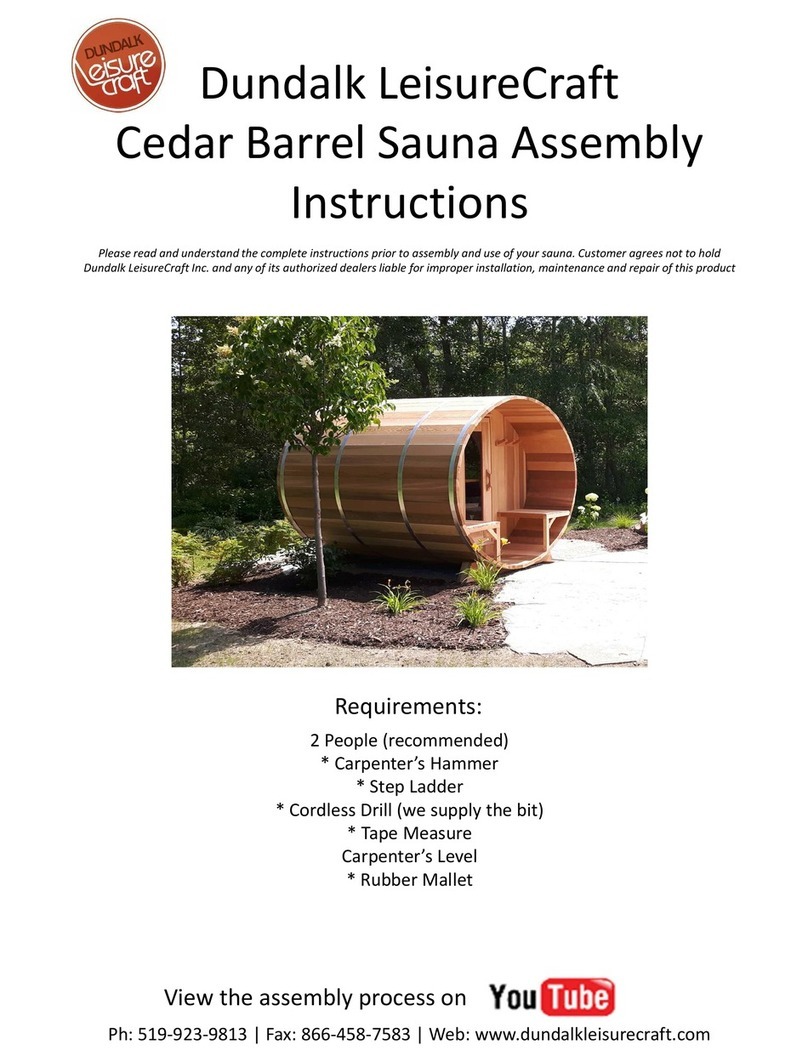 Dundalk LeisureCraft Cedar Barrel Sauna Assembly instructions Dundalk LeisureCraft Cedar Barrel Sauna Assembly instructions