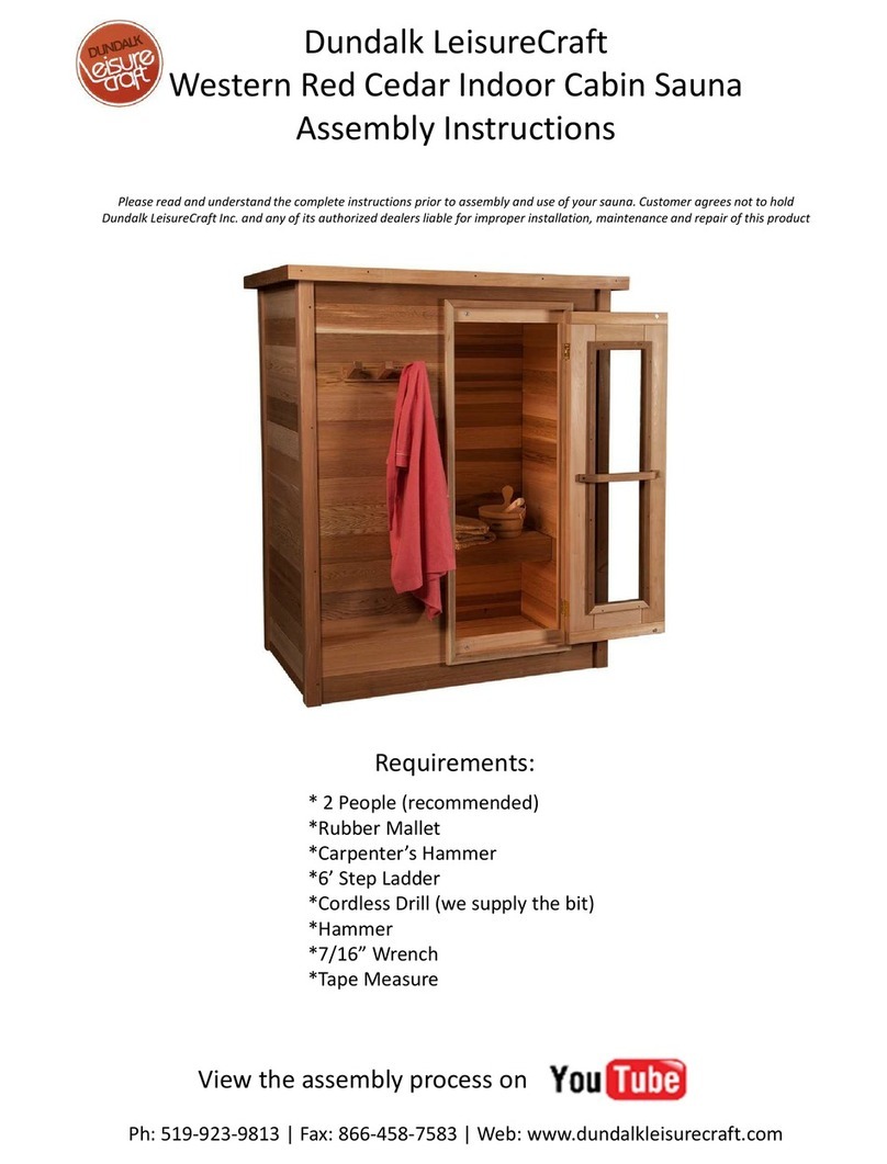 Dundalk LeisureCraft Indoor Cabin Sauna Assembly instructions Dundalk LeisureCraft Indoor Cabin Sauna Assembly instructions