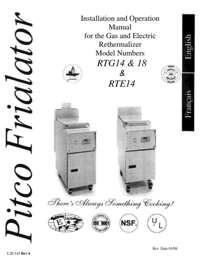 Pitco RTG18 Installation and operation manual