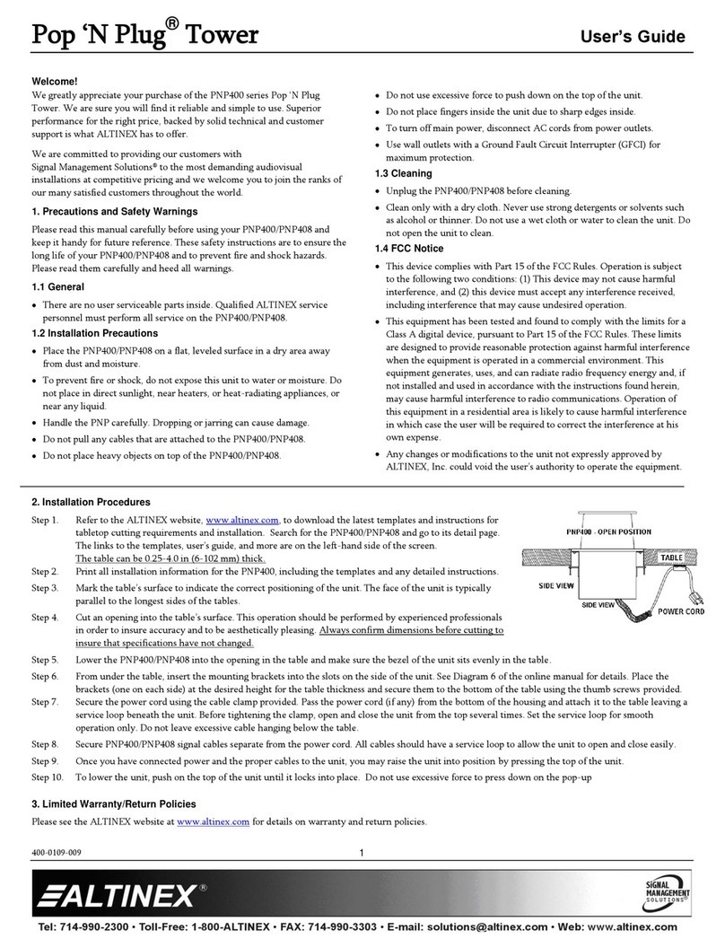 Altinex Pop 'n Plug Tower user guide
