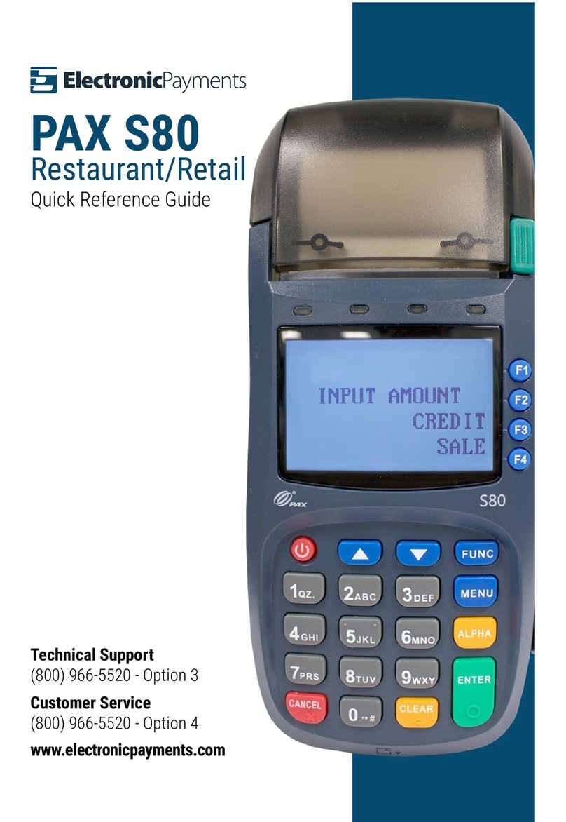 PAX S80 Quick reference guide