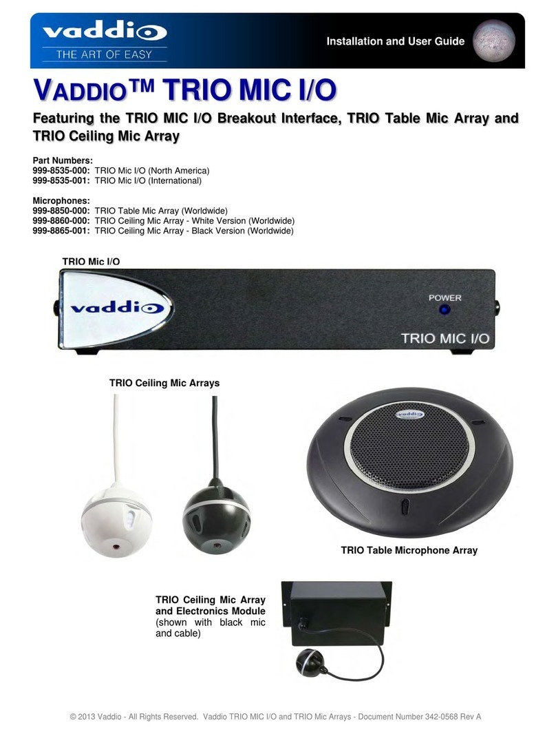 VADDIO TRIO MIC I/O Installation and user guide