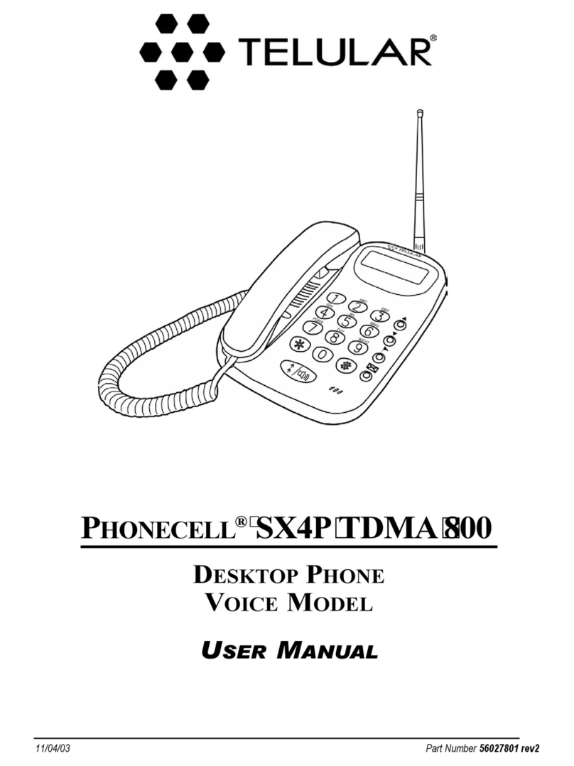 Telular PHONECELL SX4P TDMA 800 user manual