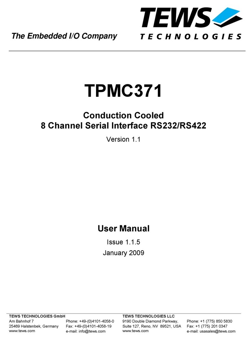 Tews Technologies TPMC371-10 User manual Tews Technologies TPMC371-10 User manual