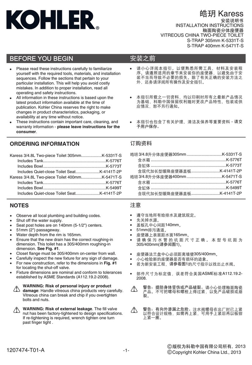 Kohler Karess S-TRAP K-5331T-S Datasheet Kohler Karess S-TRAP K-5331T-S Datasheet