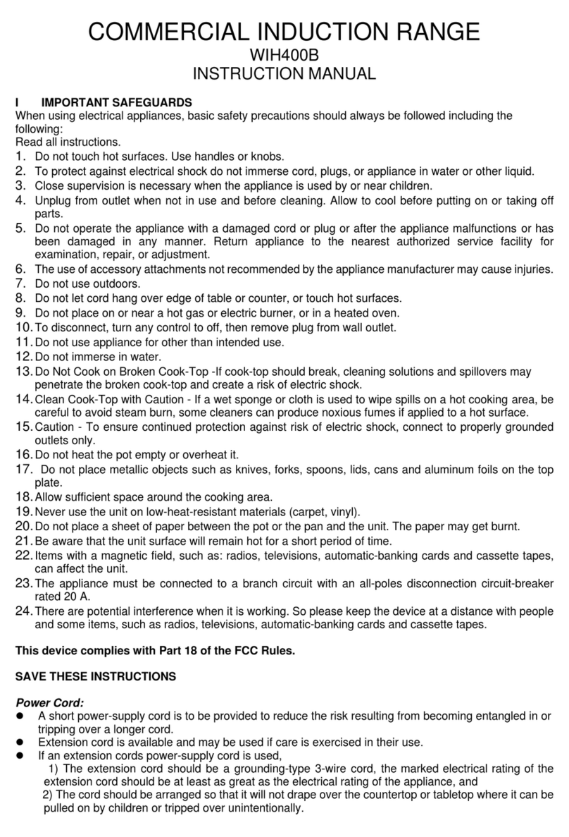 Waring WIH400B instruction manual