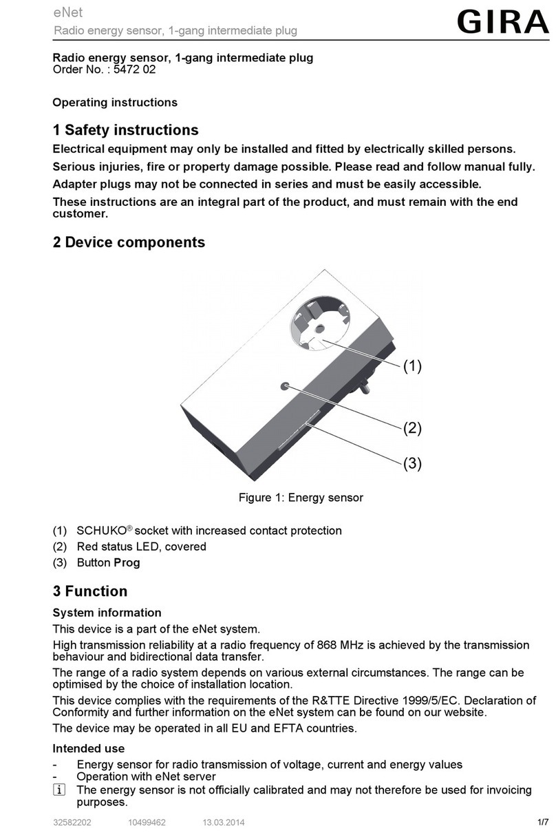 Gira 5472 02 operating instructions
