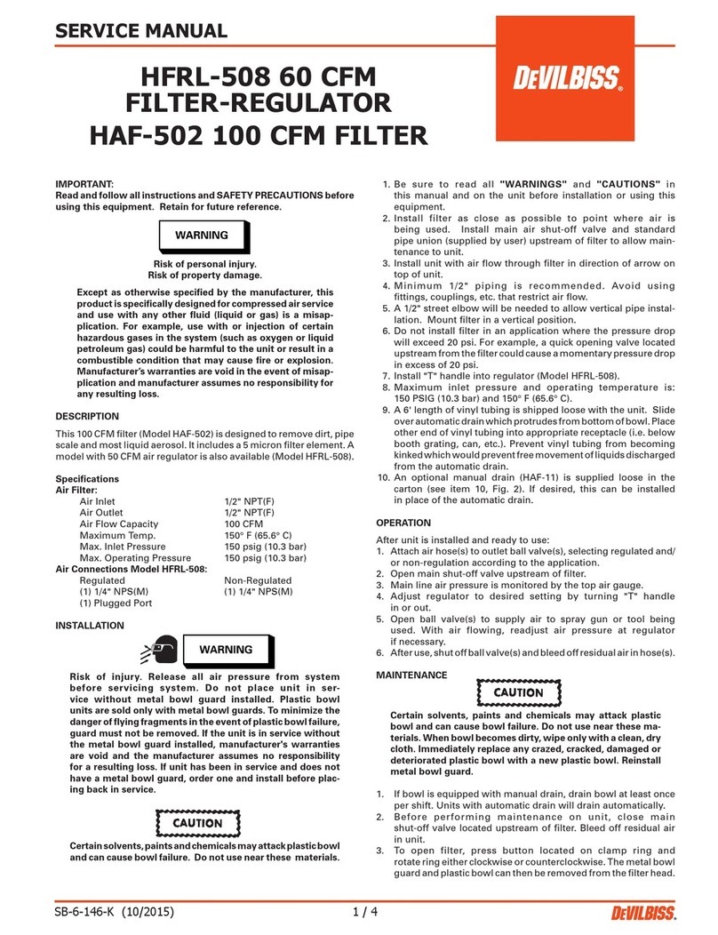 DeVilbiss HFRL-508 User manual