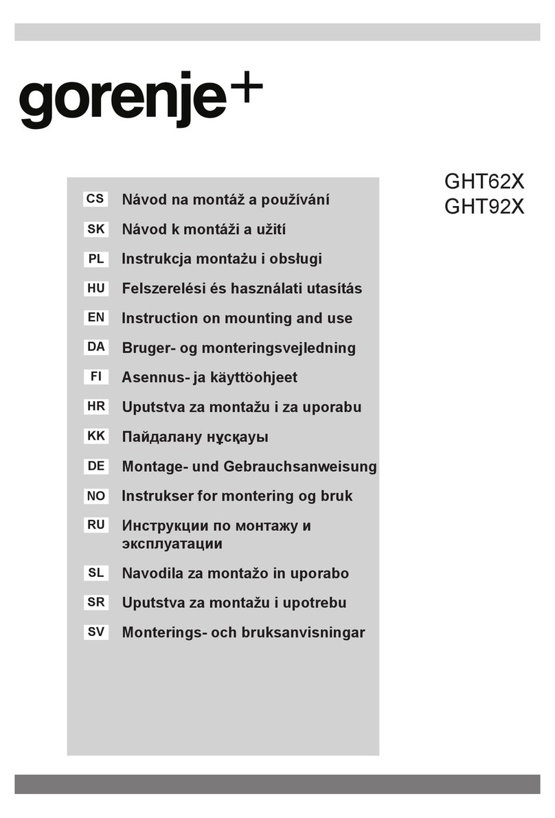 Gorenje Plus GHT92X Instruction on mounting and use