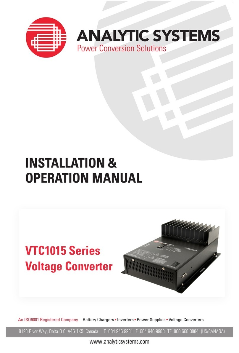 Analytic Systems VTC1015 Series Installation & operation manual
