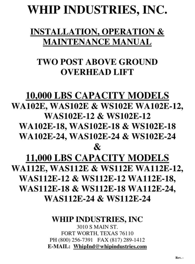 WHIP INDUSTRIES WA102E Installation, operation & maintenance manual WHIP INDUSTRIES WA102E Installation, operation & maintenance manual
