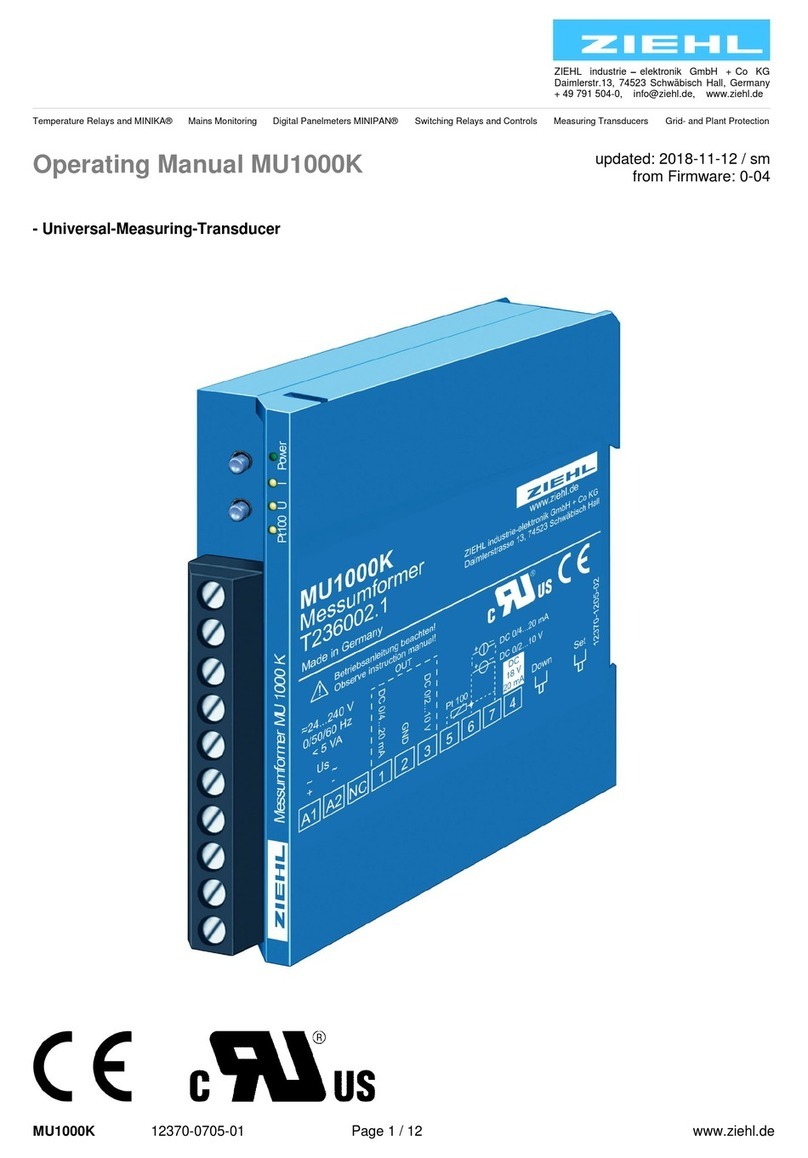 ZIEHL MU1000K operating manual