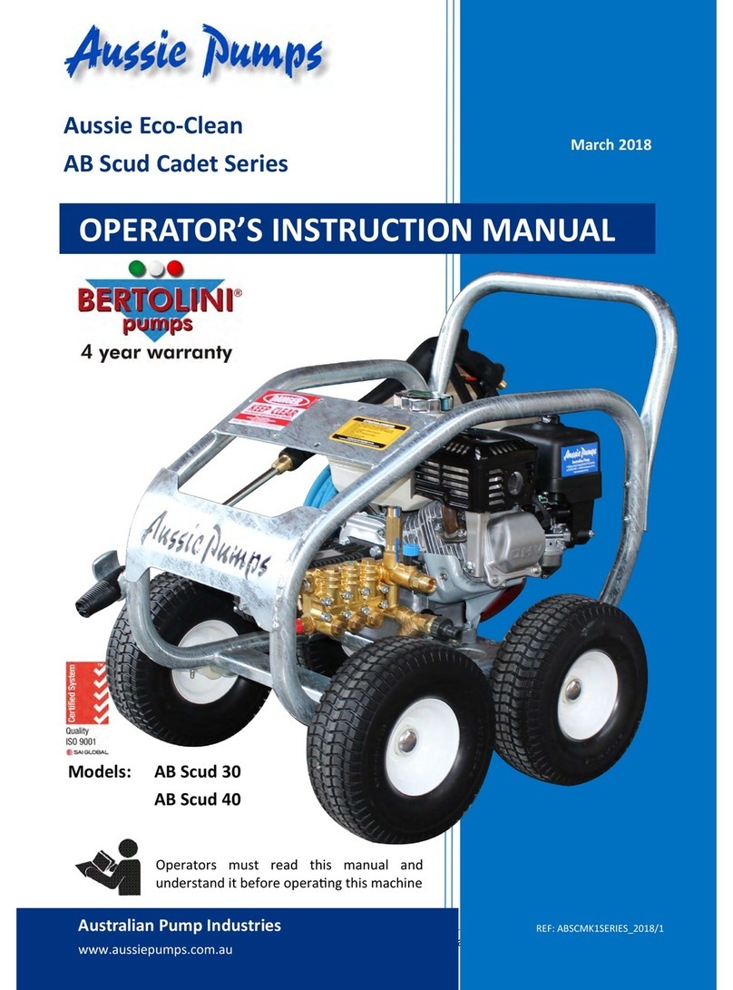 Aussie Pumps Eco-Clean AB Scud Cadet Series Operator's instruction manual