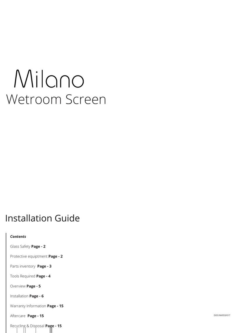 Milano Wetroom Screen installation guide