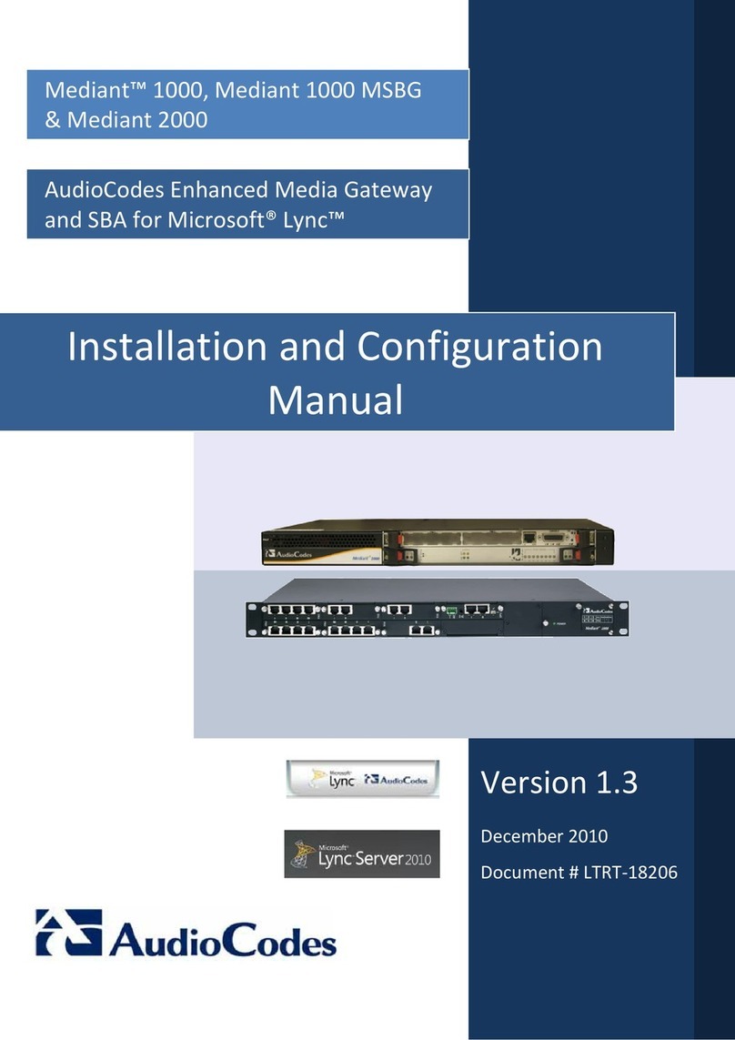 AudioCodes Mediant 1000 MSBG Manual