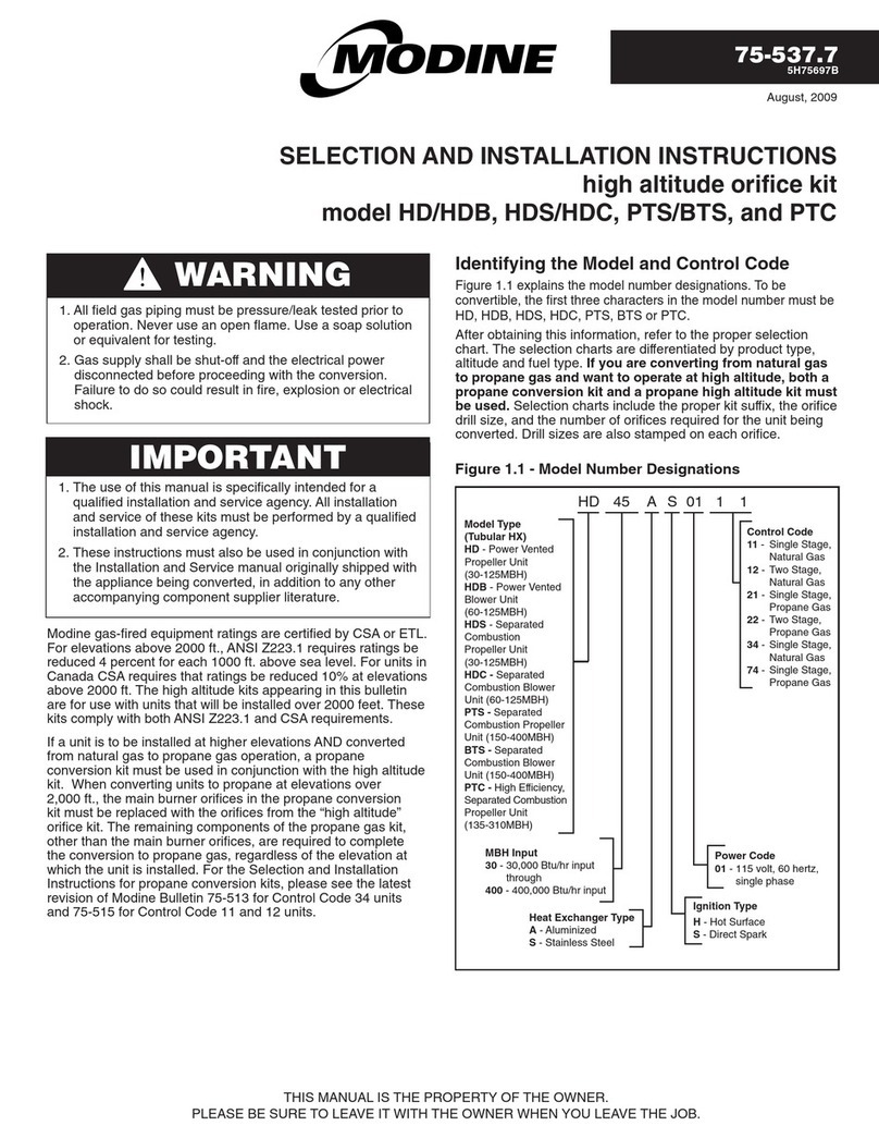 Modine Manufacturing HD45 Selection and installation instructions