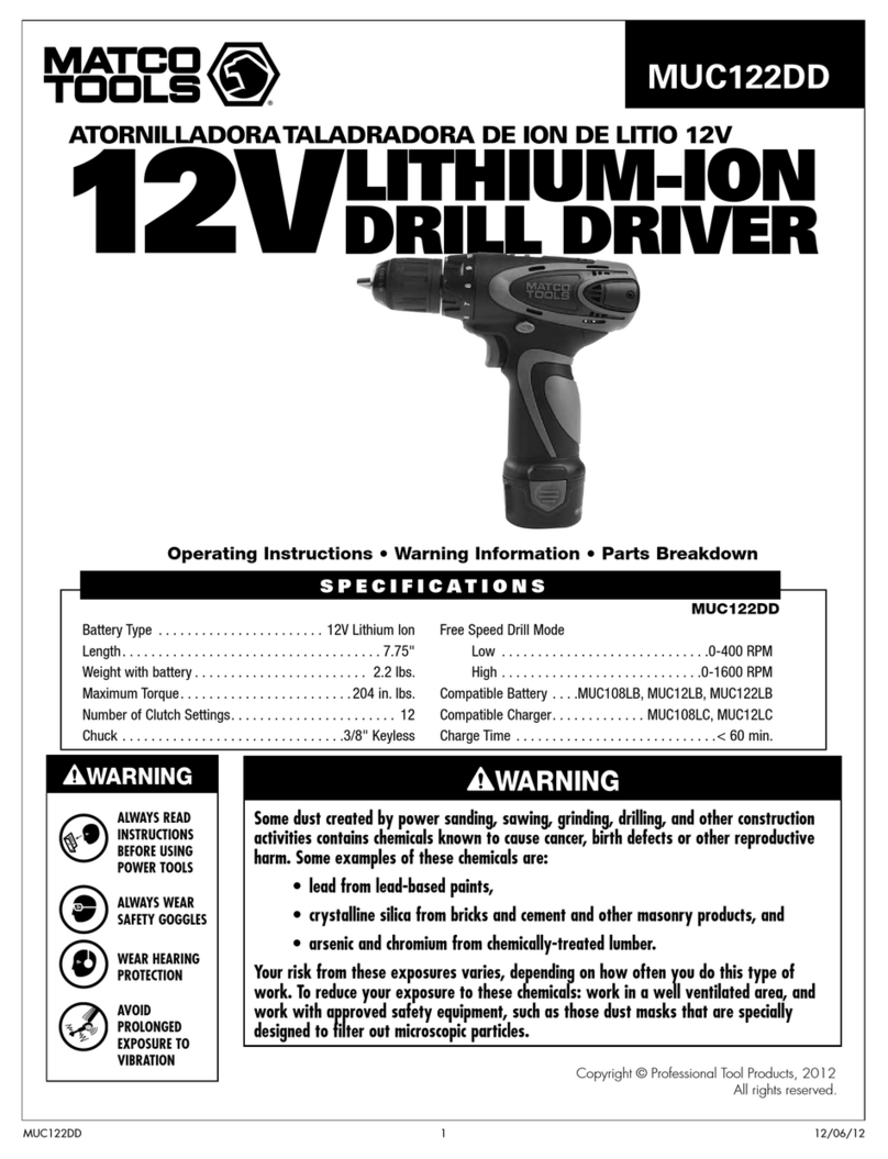 Matco Tools MUC122DD operating instructions