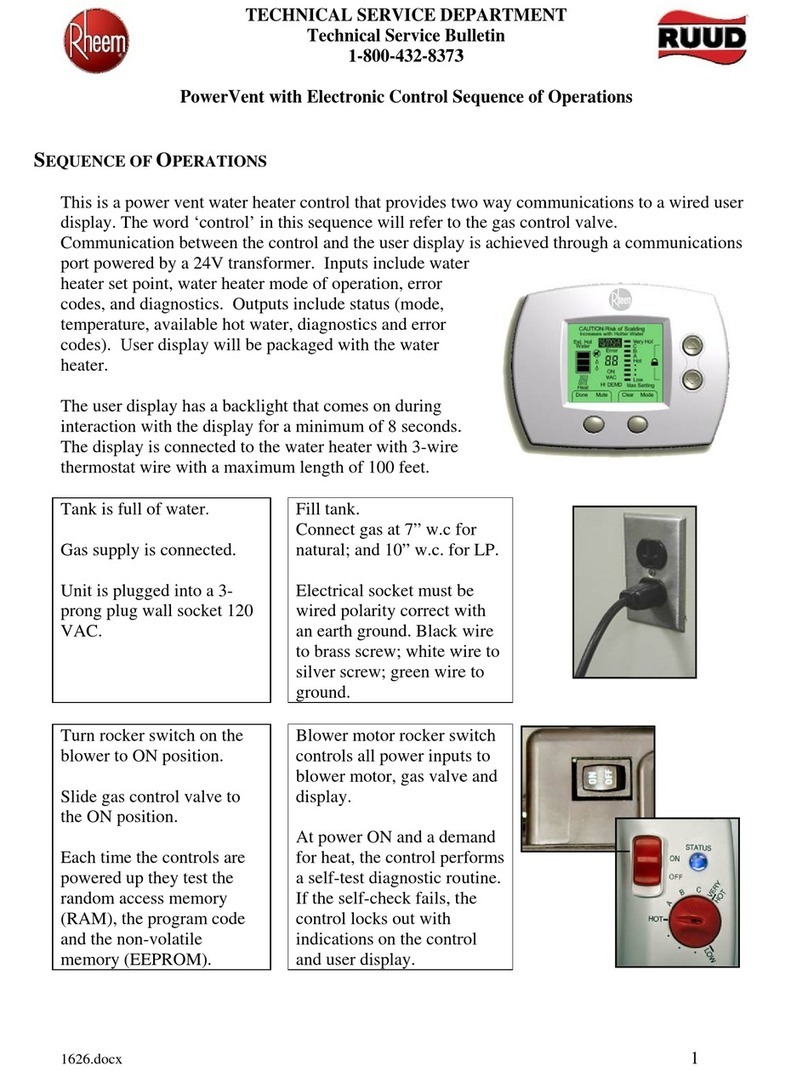 Rheem PowerVent Commercial Gas Water Heater Reference manual