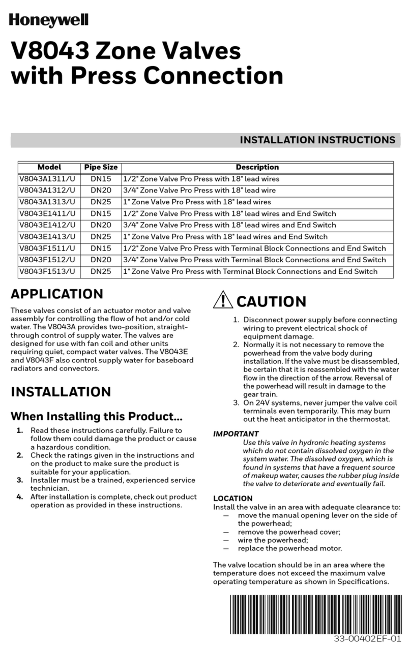 Honeywell V8043A1312/U User manual