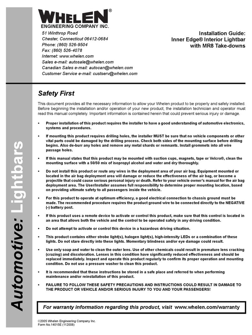 Whelen Engineering Company Inner Edge Interior Series installation guide