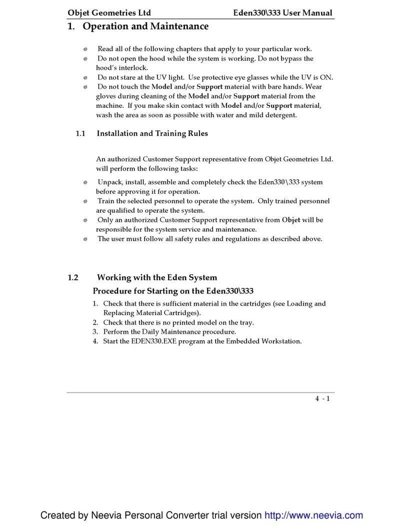 Objet Geometries Ltd Eden330 user manual