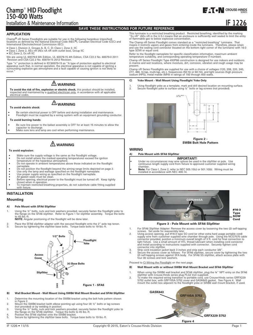 Eaton Crouse-hinds series Installation & maintenance information