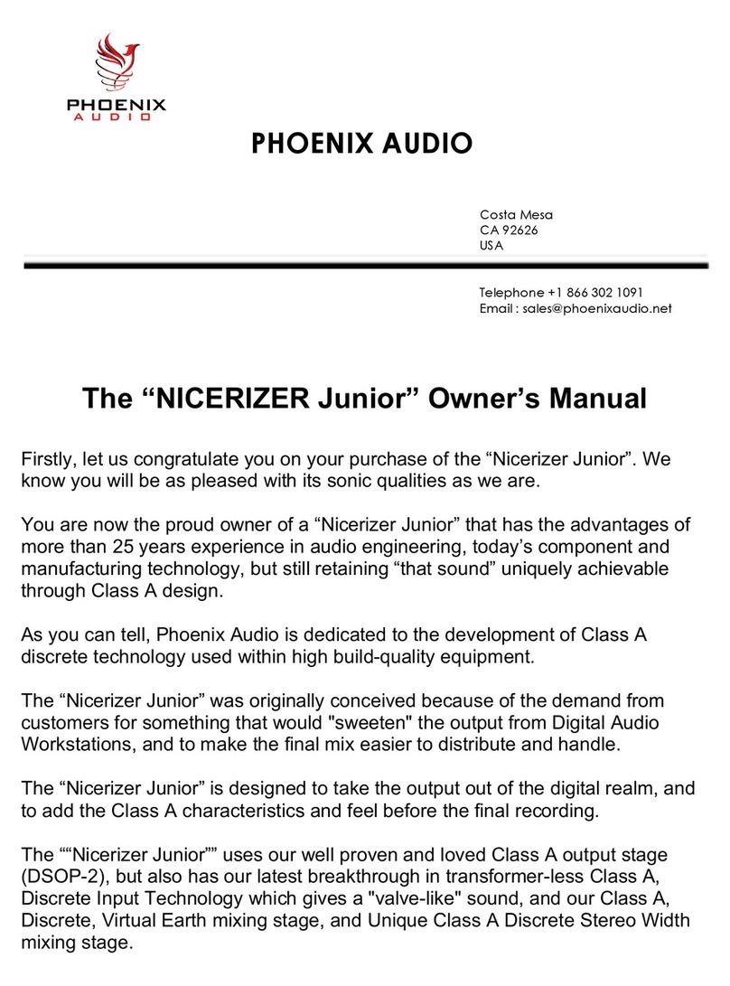 Phoenix Audio NICERIZER Junior owner's manual
