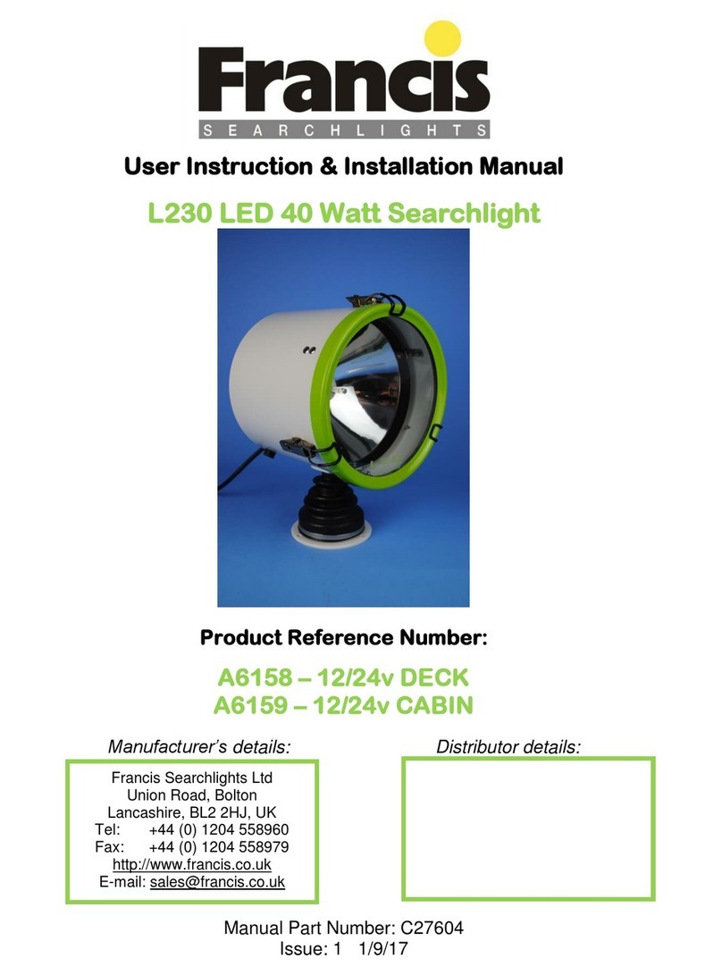 Francis Searchlights L230 User manual