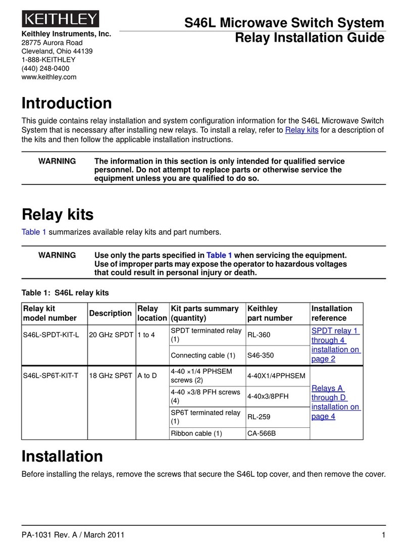 Keithley S46L Series User manual