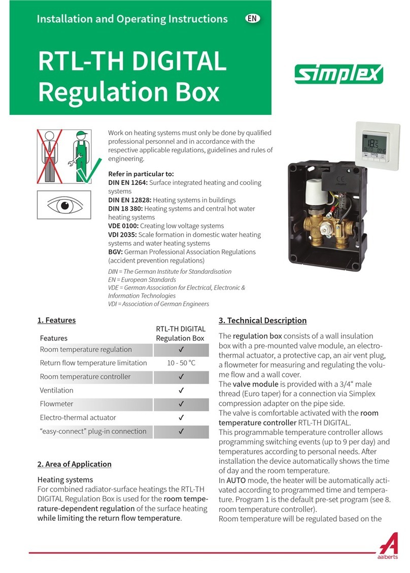 Simplex RTL-TH DIGITAL Installation and operating instructions Simplex RTL-TH DIGITAL Installation and operating instructions