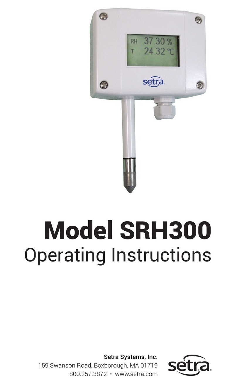 Setra Systems SRH300 operating instructions
