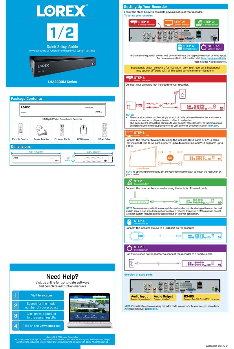 Lorex LHA2000M Series Quick setup guide