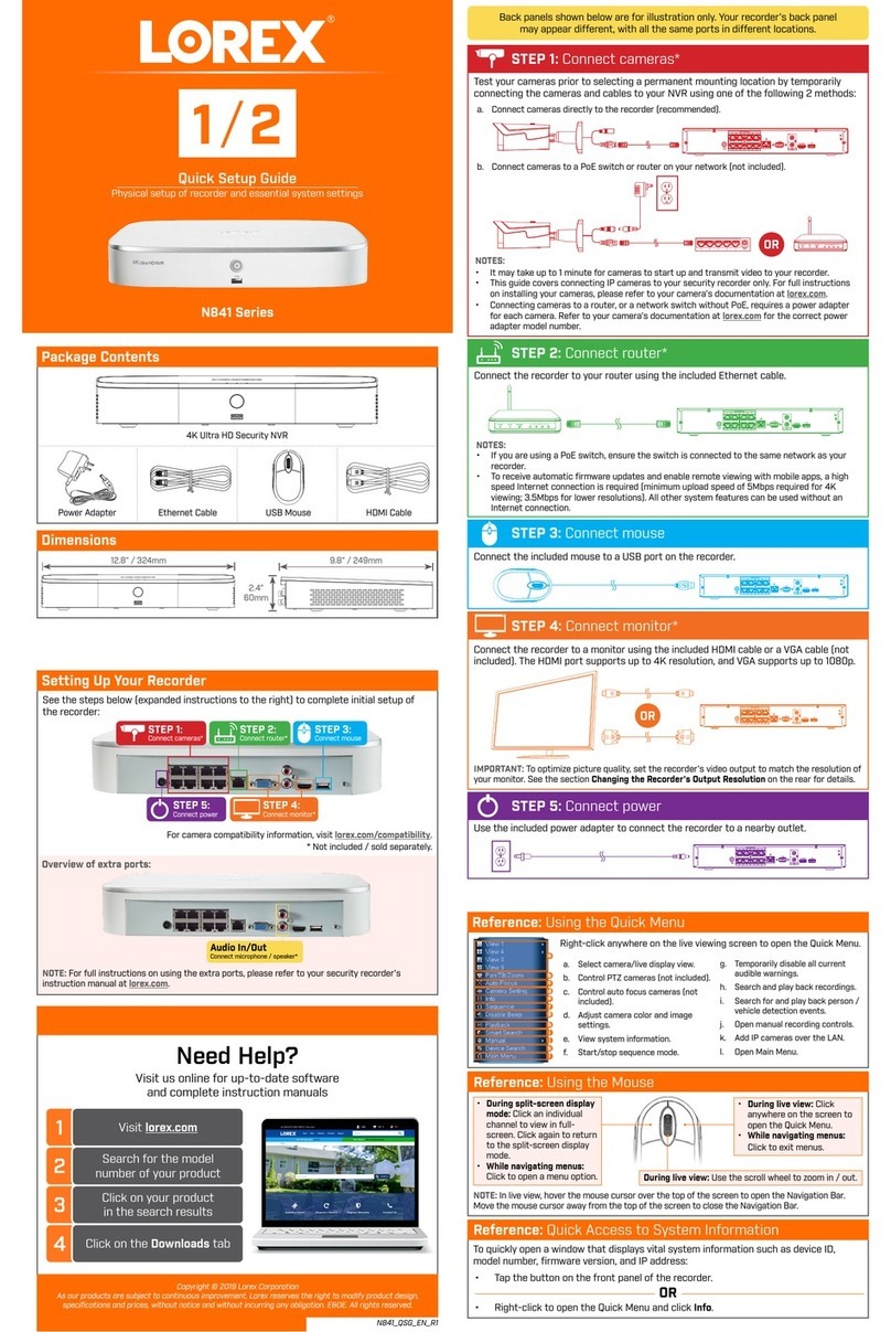 Lorex N841 Series User manual