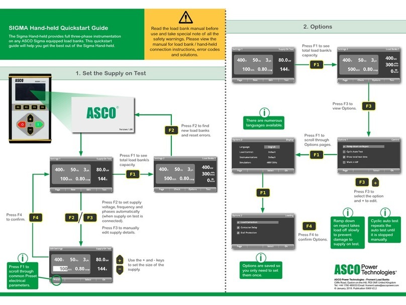 ASCO POWER TECHNOLOGIES SIGMA Hand-held quick start guide